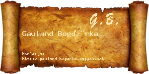 Gauland Bogárka névjegykártya